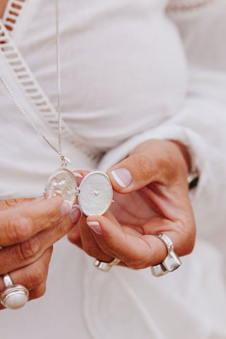 Ocean Goddess Locket Silver with 50cm Neptune Chain