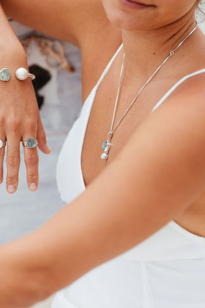 Sea Queen Aqua Marine and Pearl Bracelet