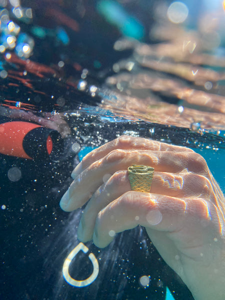 Brass Trident Ring Unisex