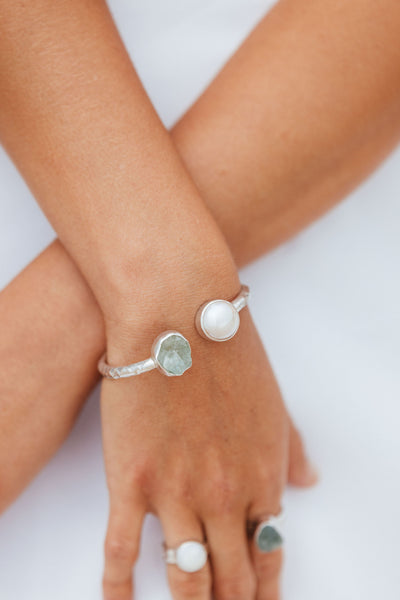 Sea Queen Aqua Marine and Pearl Bracelet