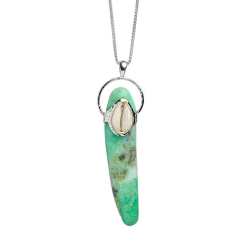 Love Wand Chrysoprase Cowrie Pendant/Pendulum