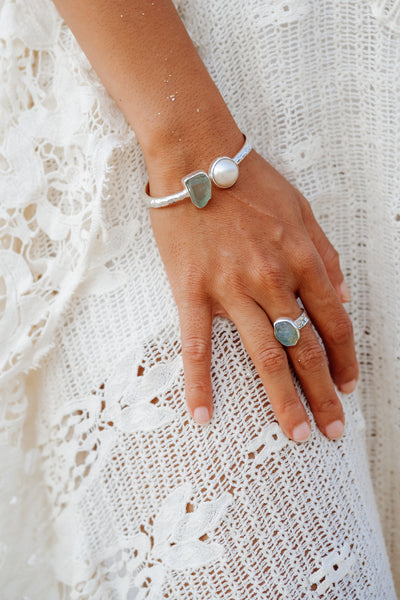 Sea Queen Aqua Marine and Pearl Bracelet