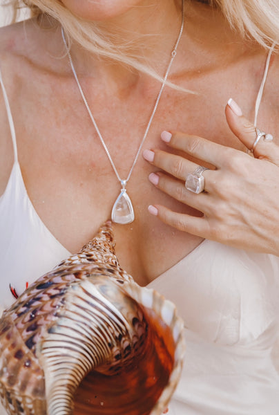 Blue Moon Manifestation Quartz Pendant