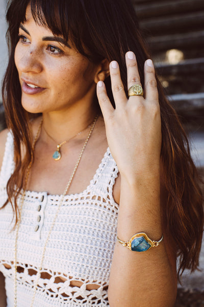 Brass Trident Ring Unisex