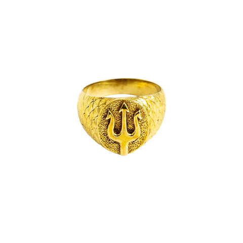 Brass Trident Ring Unisex