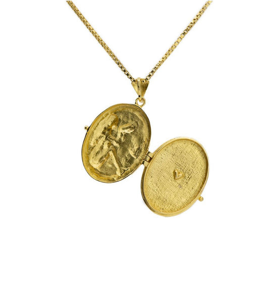 Ocean Goddess Locket 18 Karat Gold with 50cm Chain