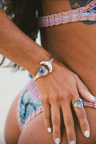 Leah Aqua Aura Mermaid Ring