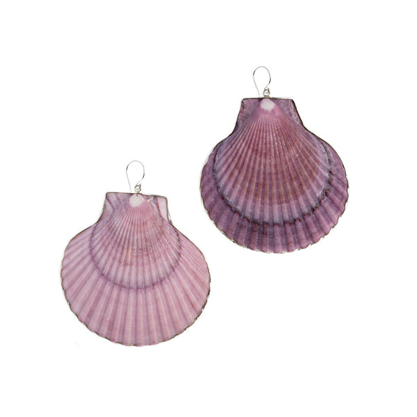 Amethyst Tide Seashell Earrings