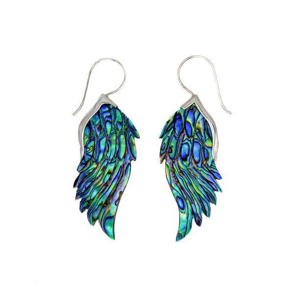 Osprey Odyssey Abalone Wing Earrings 925 Sterling Silver