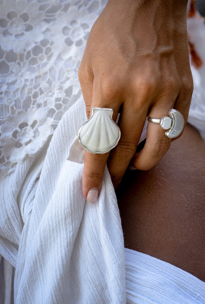 Charlie Moon Pearl and Rainbow Moonstone Ring