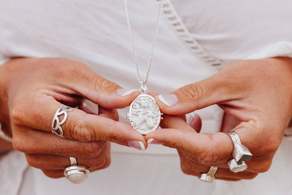 Ocean Goddess Silver Locket with 90cm Neptune Chain