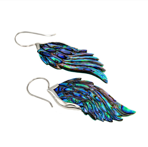 Osprey Odyssey Abalone Wing Earrings 925 Sterling Silver