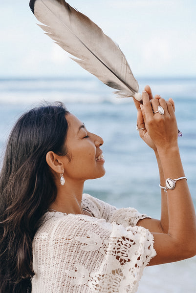 Lakshmi Cowrie Earrings