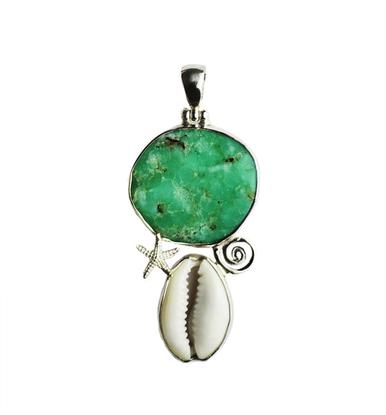 Atlantis Cowrie Chrysoprase Pendant