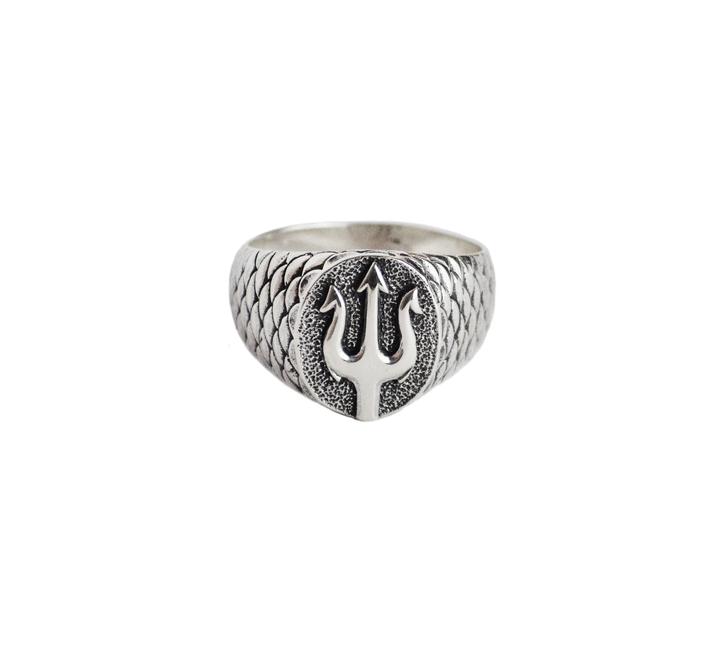 Trident Ring Unisex Sterling Silver