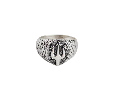 Trident Ring Unisex Sterling Silver