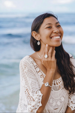 Lakshmi Cowrie Ring