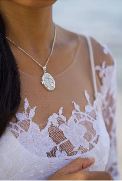 Ocean Goddess Silver Locket with 90cm Neptune Chain