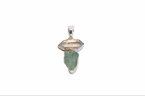 Hina Power Pendant with Aqua Marine & Herkimer Diamond