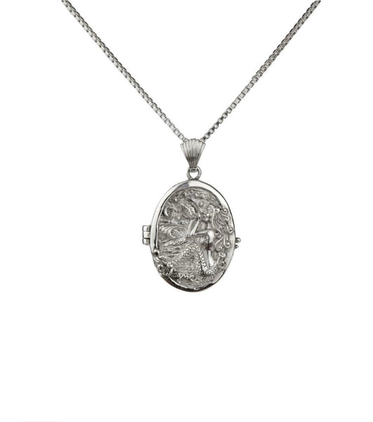 Ocean Goddess Locket Silver with 50cm Neptune Chain