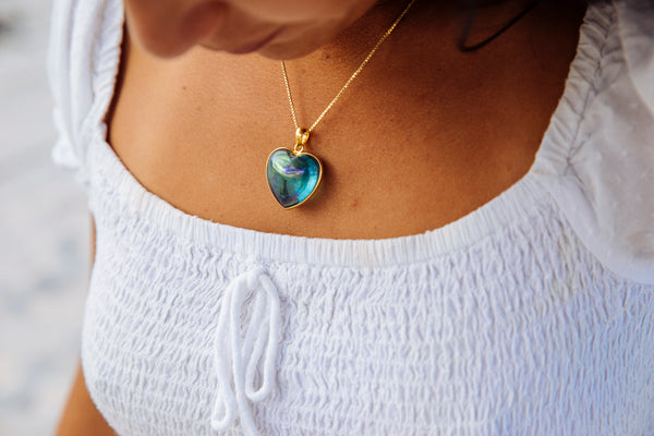 Heart of the Sea Aqua Aura Pendant 18 Karat Gold